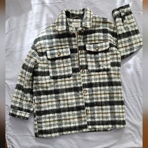 Universal Thread Neutral Plaid Women's Shirt Jacket Womens XXL NWOT Pockets